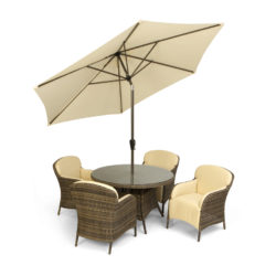 Hanover 4-Seater Dining Set with Parasol